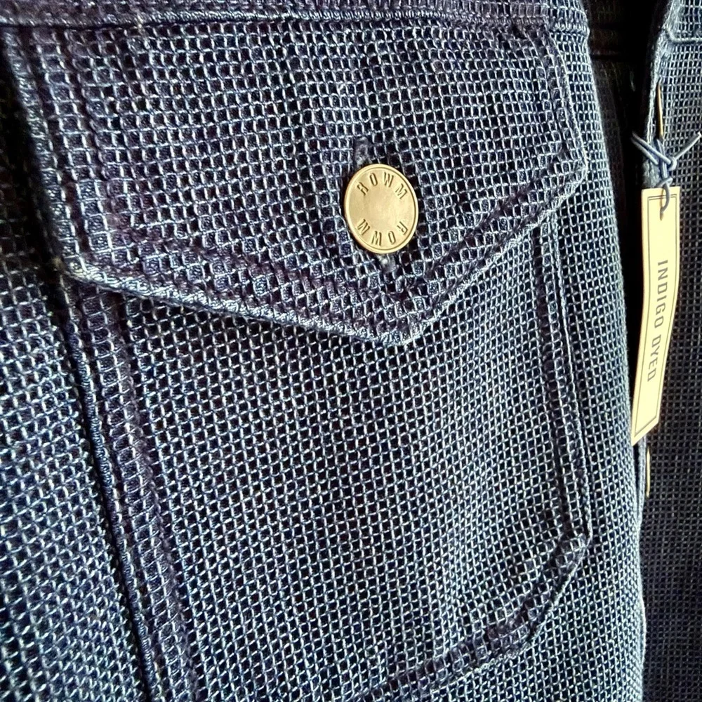 ROWM Shacket/Jacket Waffle Texture Indigo Dyed for Men Casual Chore Barn